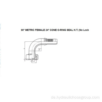 90° metrischer O-Ring mit Innengewinde 24° Konus HT 20591-T